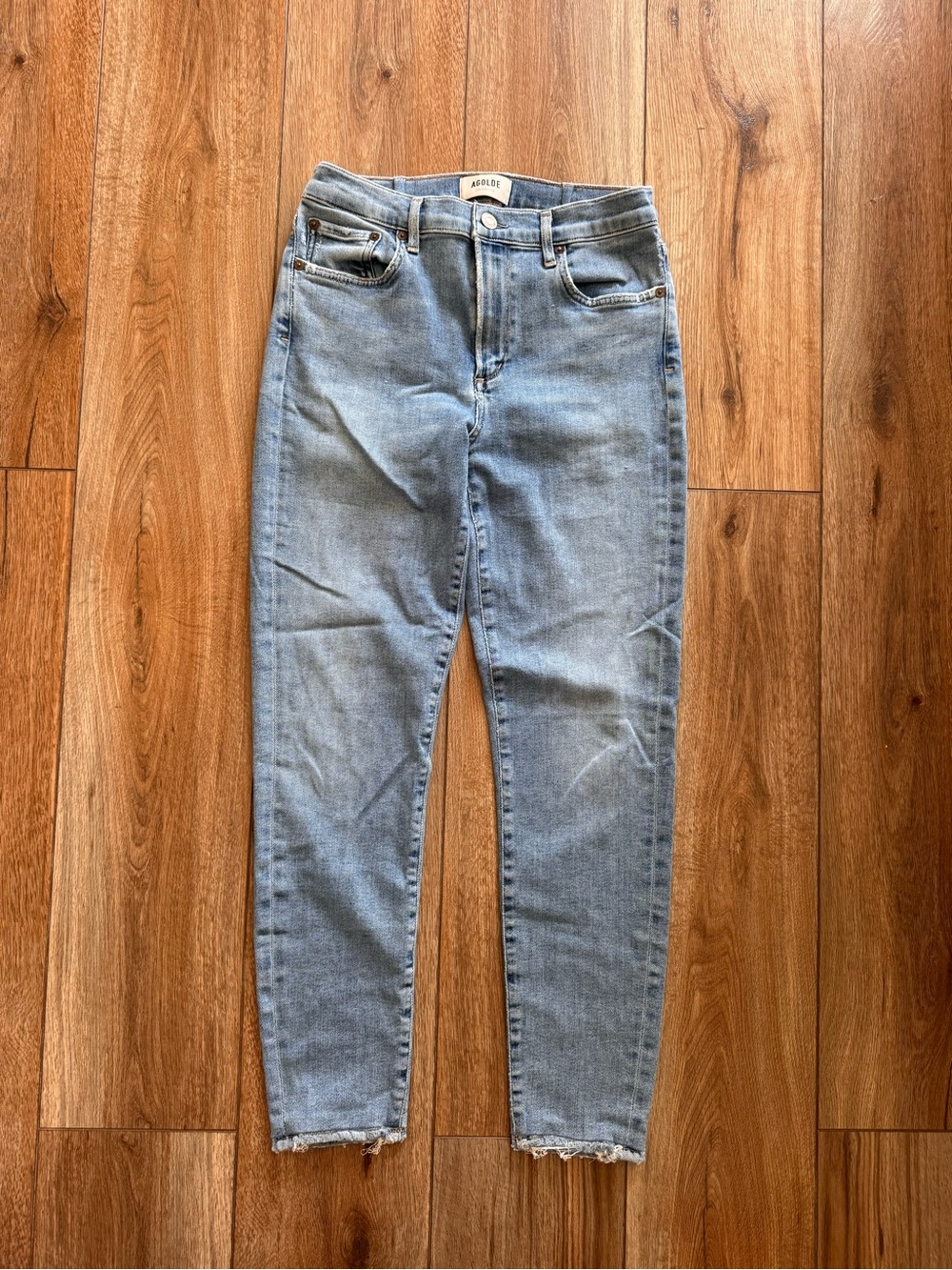 Agolde High-Rise Light Blue Skinny Jeans